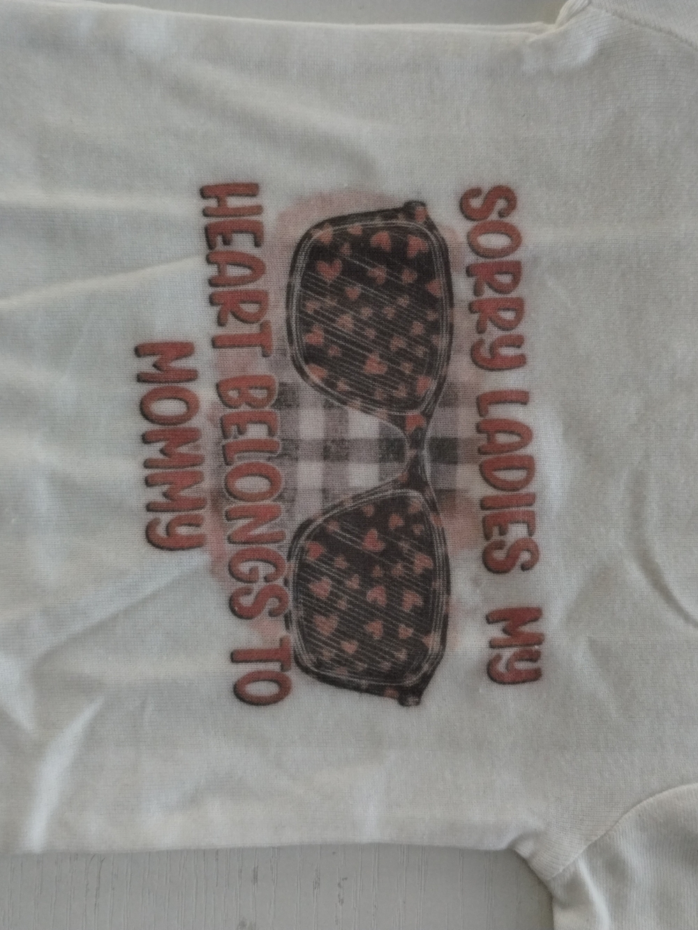 White Baby Tee with Pink Sunglasses Graphic